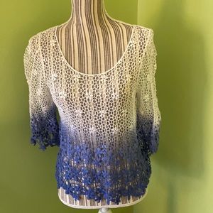 Miss Kelly 1999 crocheted, ombre top, Size Small
